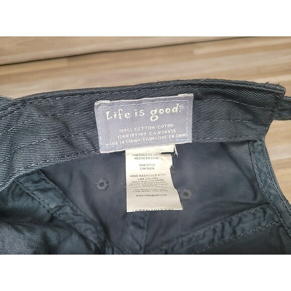 Life Is Good Distressed Gray Women's Adjustable Strap Back Dad‎ Hat Side Heart - Picture 7 of 8